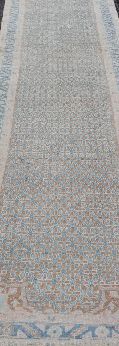 Antique Hand - Knotted Persian Malayer Runner with All - Over Sub - Geometric Design This Antique Persian Malayer runner features an all - over symmetrical sub - geometric design, enclosed within a complementary multi - tiered border. The entirety of the ru... - Keivan Woven ArtsEMB - 9536 - P13083 - 14734Rug