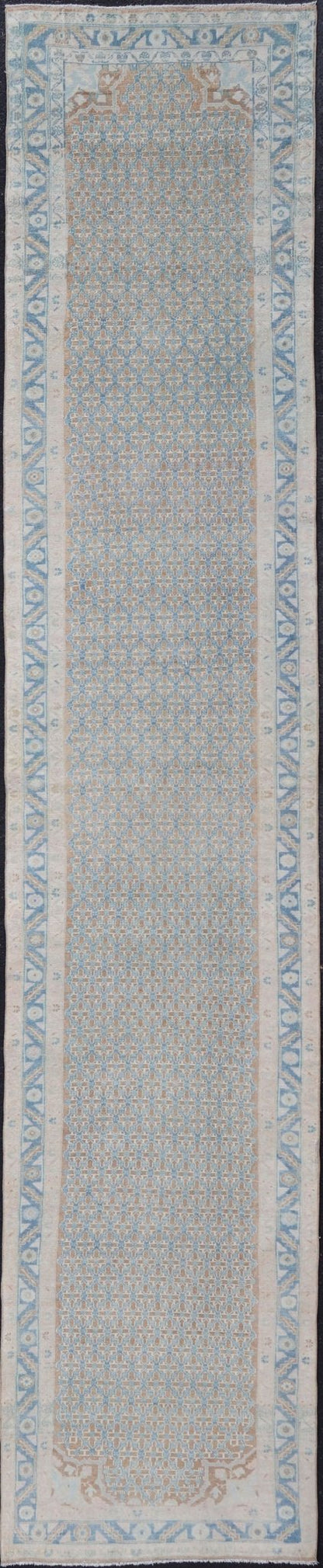 Antique Hand - Knotted Persian Malayer Runner with All - Over Sub - Geometric Design This Antique Persian Malayer runner features an all - over symmetrical sub - geometric design, enclosed within a complementary multi - tiered border. The entirety of the ru... - Keivan Woven ArtsEMB - 9536 - P13083 - 14734Rug