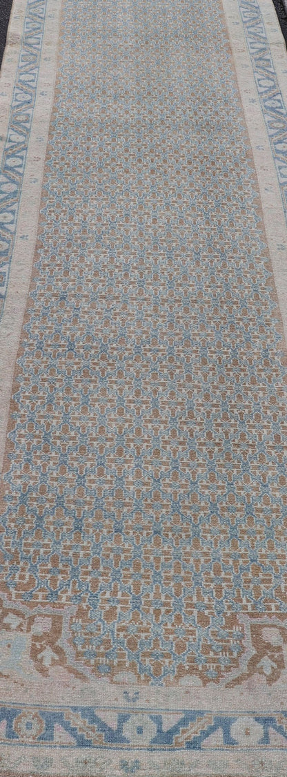 Antique Hand - Knotted Persian Malayer Runner with All - Over Sub - Geometric Design This Antique Persian Malayer runner features an all - over symmetrical sub - geometric design, enclosed within a complementary multi - tiered border. The entirety of the ru... - Keivan Woven ArtsEMB - 9536 - P13083 - 14734Rug
