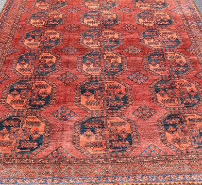 Hand - Knotted Turkomen Ersari Rug in Wool with Repeating Sub - Geometric Gul Design This Turkomen Ersari rug has been hand - knotted in the finest wool. The rug features a repeating Gul design throughout the entirety of the rug, enclosed within a co... - Keivan Woven ArtsEMB - 9544 - P13057 - 14788Rug