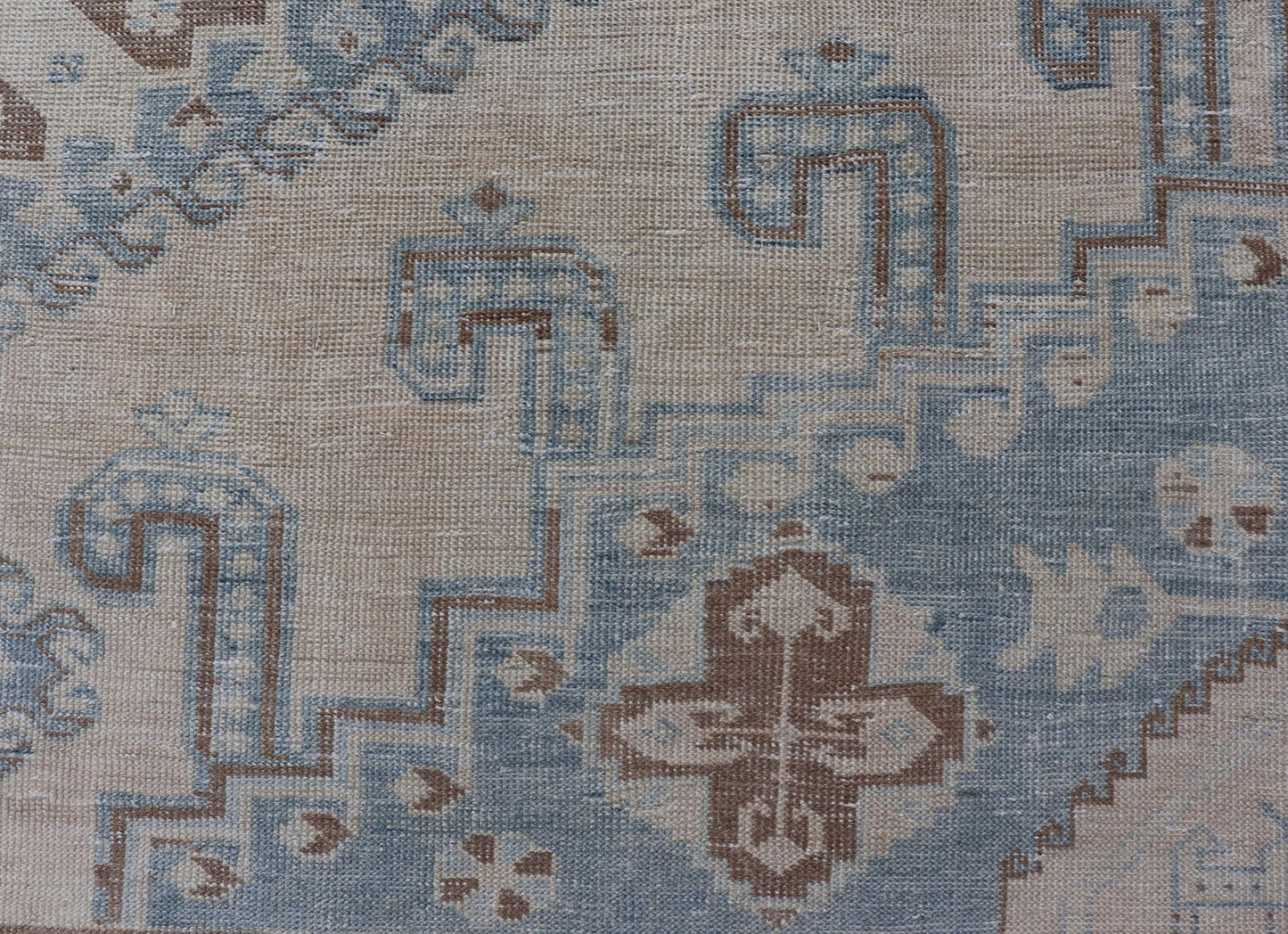 Persian Antique Tabriz Rug With Geometric Medallion With Latch Hooks in Light Blue Persian Antique Tabriz Rug With Geometric Medallion with Latch Hooks. Keivan Woven Arts / rug EMB - 9551 - P13080, country of origin / type: Iran / Tabriz, circa 1930... - Keivan Woven ArtsEMB - 9551 - P13080 - 14812Rug