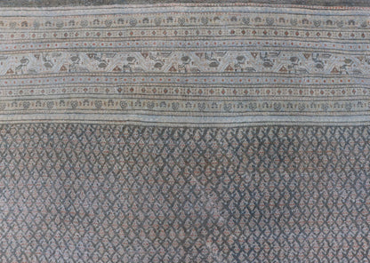 Antique Hand Knotted Persian Tabriz Rug with All - Over Design in Muted Tones Antique Persian Tabriz Rug with all over small scale design in brown, gray and light blue. Keivan Woven Arts / rug EMB - 9553 - P13081, country of origin / type: Persian / T... - Keivan Woven ArtsEMB - 9553 - P13081 - 14850Rug