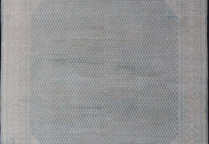 Minimalist Design Antique Persian Tabriz Rug with Muted Blue and Cream Tones Minimalist antique Persian Tabriz rug with all - over field and light blue, Keivan Woven Arts / rug EMB - 9554 - P13180, country of origin / type: Iran/ Tabriz, circa 1930. ... - Keivan Woven ArtsEMB - 9554 - P13180 - 14856Rug