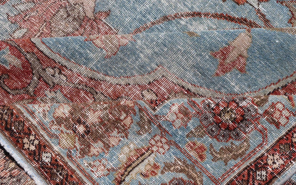 Hand - Knotted Antique Persian Tabriz Khoy Rug in Wool with Large Floral Design This antique Persian Tabriz Khoy rug features an all - over sub - geometric floral design rendered in multicolor, set upon a red background. A complementary, multi - tiered... - Keivan Woven ArtsEMB - 9556 - P13091 - 14868Rug