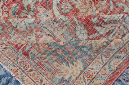Distressed Hand Knotted Antique Persian Sultanabad Rug Faded Red and Blue Colors Distressed antique Persian Sultanabad rug in faded colors. Sultanabad Mahal antique rug from Persia with all - over geometric design, Keivan Woven Arts / rug EMB - 9558... - Keivan Woven ArtsEMB - 9558 - P13029 - 14874Rug