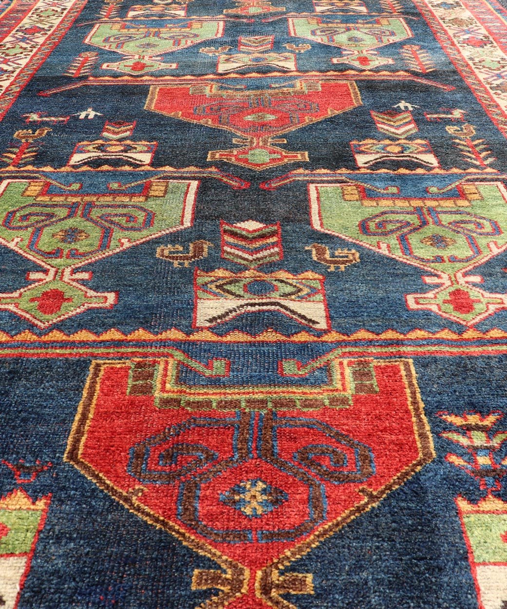 Colorful Antique Persian Lori Rug with All - Over Geometric Tribal Design Lori antique Persian in multi - colors with large scale all - over geometric tribal design, Keivan Woven Arts / rug EMB - 9569 - P13068, country of origin / type: Iran / lori, c... - Keivan Woven ArtsEMB - 9569 - P13068 - 14946Rug