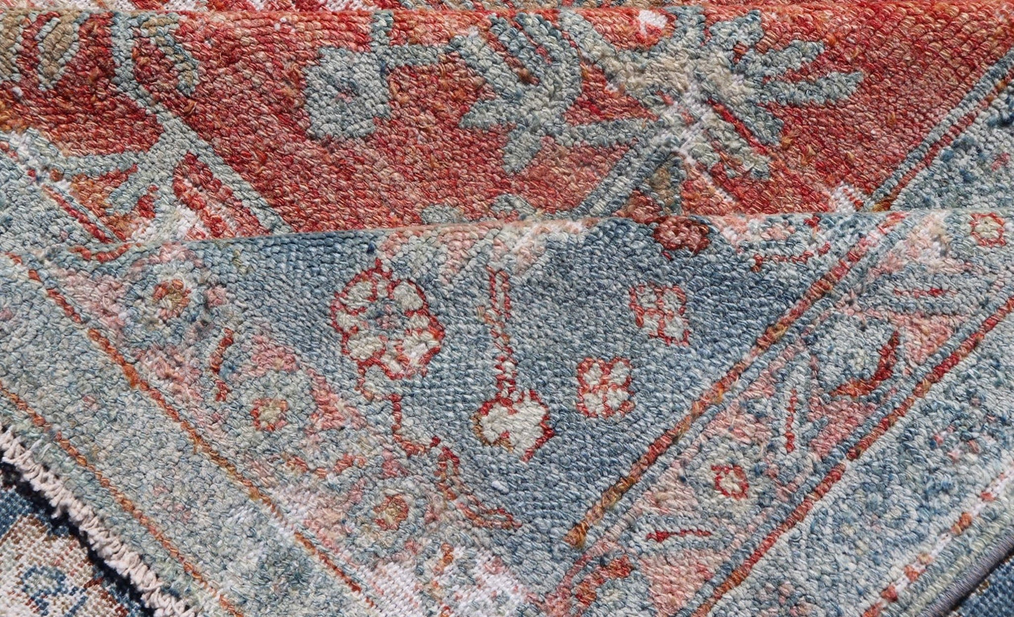Antique Hand - Knotted Persian Bibikabad Rug in Wool with Unique Medallions This antique Persian Bibikabad rug has been hand - knotted in wool. The rug features a unique sub - geometric multi - medallion design rendered in blue, red, brown and ivory to... - Keivan Woven ArtsEMB - 9570 - P13090 - 14952Rug