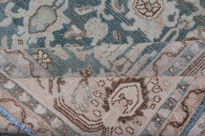 All - Over Light Green Floral Antique Persian Hamadan Rug with Earthy Tones Measures: 7'0 x 9'10 This antique persian Hamadan displaying a light green background with a cream border. The design is floral, the center having a tight and busy... - Keivan Woven ArtsEMB - 9574 - P13891 - 14970Rug