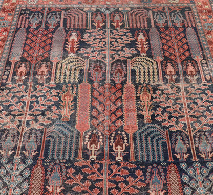 Antique Persian Bakhshaish Rug with All - Over Tree and Willow Design. This antique Persian Bakhshaish rug features an all - over tree design with willow trees, branches and leaves displaying a variety of garden trees. Set upon a Navy background t... - Keivan Woven ArtsEMB - 9576 - P13071 - 14982Rug