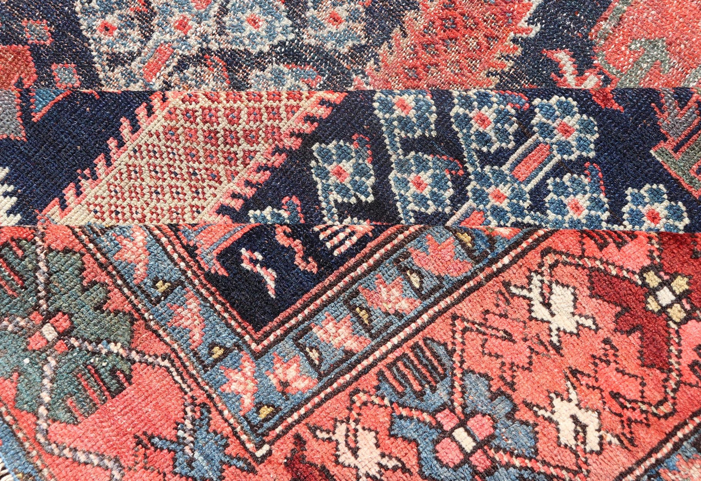 Antique Persian Bakhshaish Rug with All - Over Tree and Willow Design. This antique Persian Bakhshaish rug features an all - over tree design with willow trees, branches and leaves displaying a variety of garden trees. Set upon a Navy background t... - Keivan Woven ArtsEMB - 9576 - P13071 - 14982Rug