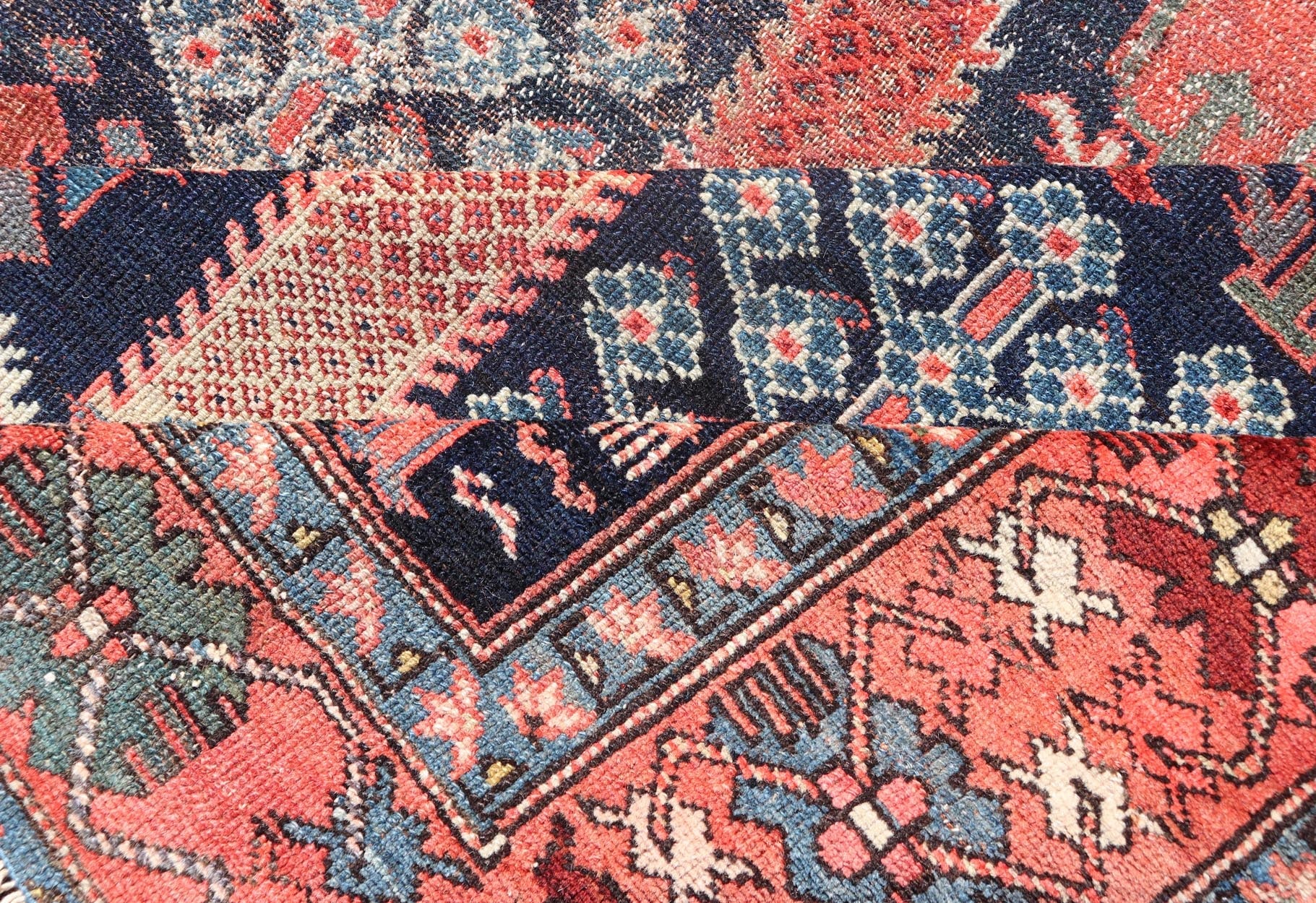 Antique Persian Bakhshaish Rug with All - Over Tree and Willow Design. This antique Persian Bakhshaish rug features an all - over tree design with willow trees, branches and leaves displaying a variety of garden trees. Set upon a Navy background t... - Keivan Woven ArtsEMB - 9576 - P13071 - 14982Rug