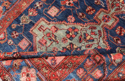 Antique Persian Serapi Karajeh Rug Two Geometric Medallions in Green, Blue, and Red. Keivan Woven Arts / rug EMB - 9578 - P13512, country of origin / type: Persian / Serapi - Karajeh, circa early - 20th century. Measures: 5'2 x 7'10 This antique... - Keivan Woven ArtsEMB - 9578 - P13512 - 15134Rug