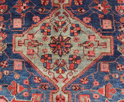 Antique Persian Serapi Karajeh Rug Two Geometric Medallions in Green, Blue, and Red. Keivan Woven Arts / rug EMB - 9578 - P13512, country of origin / type: Persian / Serapi - Karajeh, circa early - 20th century. Measures: 5'2 x 7'10 This antique... - Keivan Woven ArtsEMB - 9578 - P13512 - 15134Rug