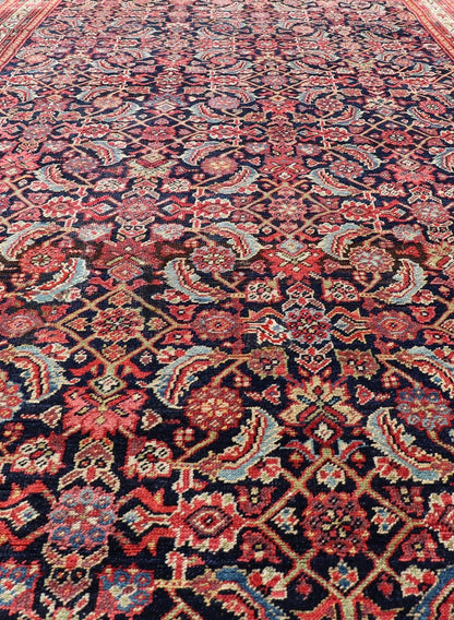 Antique Persian Malayer Rug with All over Herati Design Measures: 5'0 x 10'0 Fine weave Antique Persian Malayer Rug with All over Herati Design in Blue's and Red's. Country of origin: Iran; Type: Malayer; Design: All - Over, Herati; Keiva... - Keivan Woven ArtsEMB - 9579 - 13881 - 15140Rug