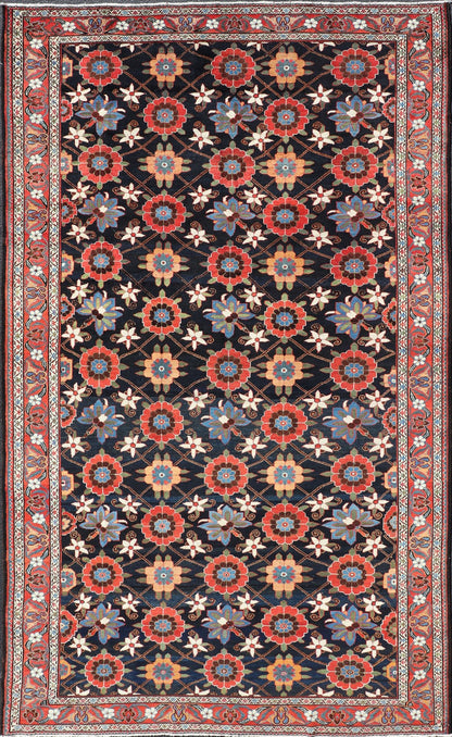 Wool Hand Knotted Antique Persian Gallery Bakhitari Rug in All - Over Floral Design Antique Bakhtiari rug in All - Over flower design hand knotted wool gallery rug in multi colors. Keivan Woven Arts / rug EMB - 9581 - P13887, origin / type: Iran / Bakh... - Keivan Woven ArtsEMB - 9581 - P13887 - 15152Rug