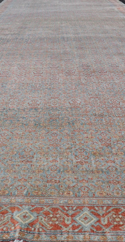 Hand - Knotted Antique Persian Long Gallery Senneh in Wool with All - Over Design This antique Persian long gallery Senneh rug has been hand - knotted in wool. The rug features an all - over sub - geometric design, set upon a blue background. The rug has ... - Keivan Woven ArtsEMB - 9582 - P13876 - 15158Rug