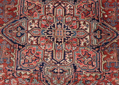 Antique Persian Heriz Rug with All - Over Sub - Geometric Layered Medallion Design Hand Knotted Persian Antique Heriz Rug with medallion design in jewel colors, Keivan Woven Arts / rug EMB - 9586 - P13505, country of origin / type: Persian / Heriz, circ... - Keivan Woven ArtsEMB - 9586 - P13505 - 15182Rug