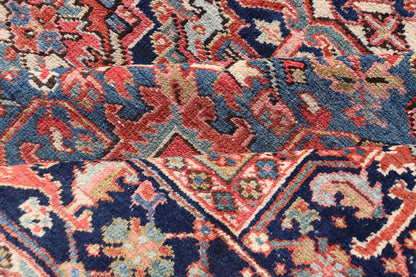 Antique Persian Heriz Rug with All - Over Sub - Geometric Layered Medallion Design Hand Knotted Persian Antique Heriz Rug with medallion design in jewel colors, Keivan Woven Arts / rug EMB - 9586 - P13505, country of origin / type: Persian / Heriz, circ... - Keivan Woven ArtsEMB - 9586 - P13505 - 15182Rug