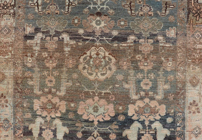 Antique Nahavand Rug with All - Over Sub - Geometric Design in Muted Colors Antique Persian Nahavand Tribal rug, rug EMB - 9589 - P13576, country of origin / type: Persian / Nahavand, circa Early - 20th Century. Measures: 3'10 x 6'6 - Keivan Woven ArtsEMB - 9589 - P13576 - 15196Rug