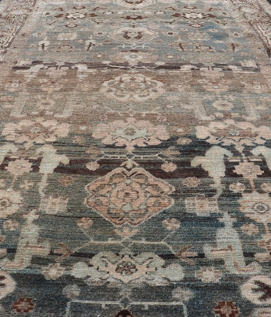 Antique Nahavand Rug with All - Over Sub - Geometric Design in Muted Colors Antique Persian Nahavand Tribal rug, rug EMB - 9589 - P13576, country of origin / type: Persian / Nahavand, circa Early - 20th Century. Measures: 3'10 x 6'6 - Keivan Woven ArtsEMB - 9589 - P13576 - 15196Rug