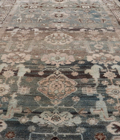 Antique Nahavand Rug with All - Over Sub - Geometric Design in Muted Colors Antique Persian Nahavand Tribal rug, rug EMB - 9589 - P13576, country of origin / type: Persian / Nahavand, circa Early - 20th Century. Measures: 3'10 x 6'6 - Keivan Woven ArtsEMB - 9589 - P13576 - 15196Rug