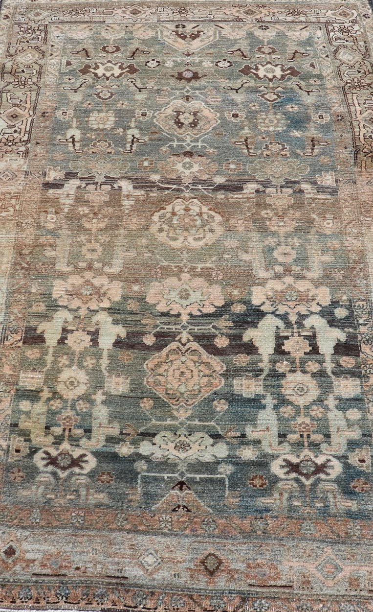 Antique Nahavand Rug with All - Over Sub - Geometric Design in Muted Colors Antique Persian Nahavand Tribal rug, rug EMB - 9589 - P13576, country of origin / type: Persian / Nahavand, circa Early - 20th Century. Measures: 3'10 x 6'6 - Keivan Woven ArtsEMB - 9589 - P13576 - 15196Rug