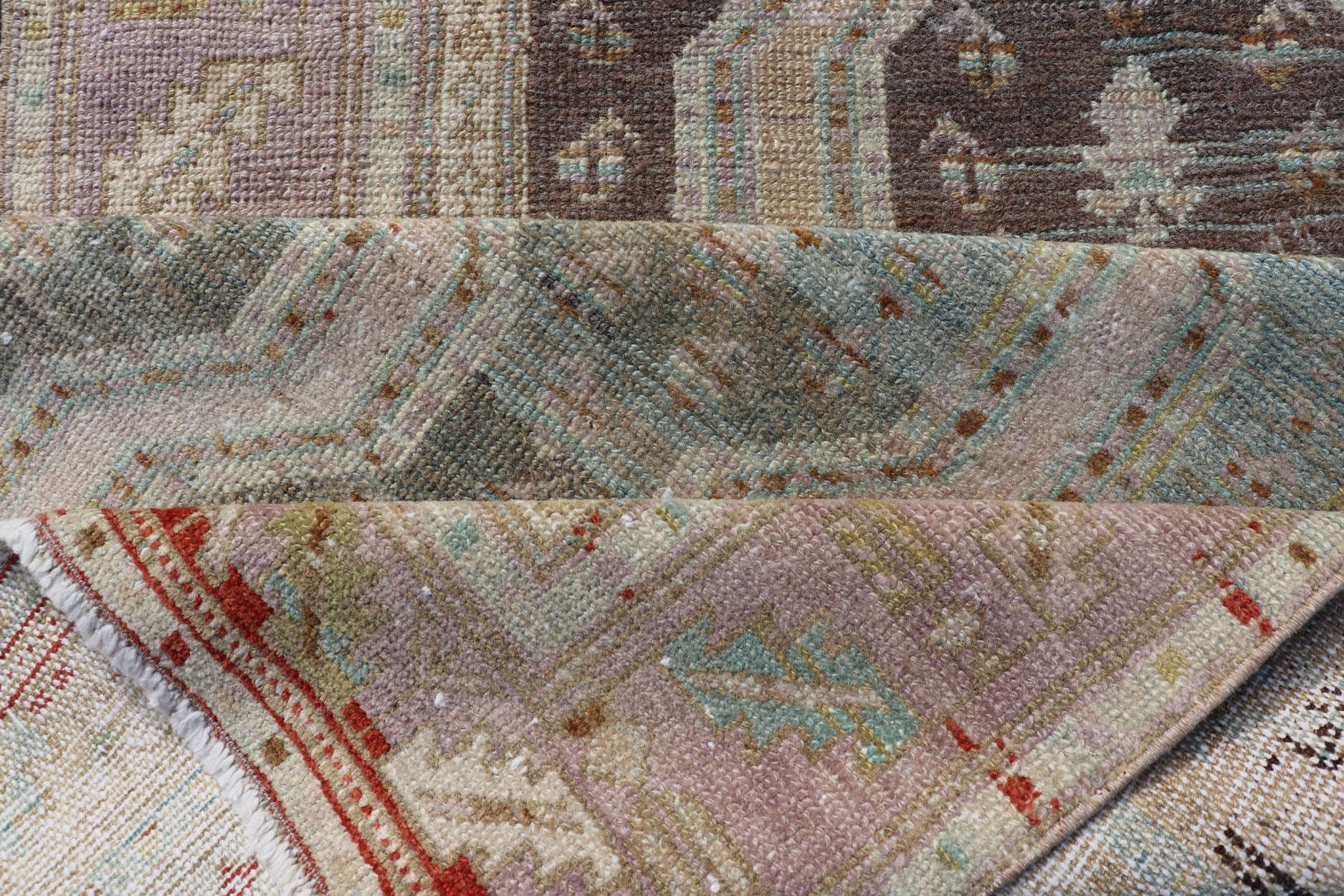 Persian Hand Knotted Hamadan Wool Runner with Geometric Design Unique Design Persian Hand Knotted Hamadan Wool Runner with Geometric Design Unique Design. Intricately designed antique Hamadan Runner in light tones. Keivan Woven Arts / rug EMB - 95... - Keivan Woven ArtsEMB - 9596 - P13513 - 15625Rug