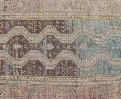 Persian Hand Knotted Hamadan Wool Runner with Geometric Design Unique Design Persian Hand Knotted Hamadan Wool Runner with Geometric Design Unique Design. Intricately designed antique Hamadan Runner in light tones. Keivan Woven Arts / rug EMB - 95... - Keivan Woven ArtsEMB - 9596 - P13513 - 15625Rug