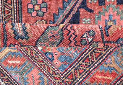 Antique Persian Hamadan rug in rich colors with geometric design, Keivan Woven Arts / rug EMB - 9602 - P13506, country of origin / type: Iran / Hamadan, circa 1920. Measures: 3'5 x 6'3 Antique Persian Hamadan Rug with Colorful Geometric Meda... - Keivan Woven ArtsEMB - 9602 - P13506 - 15637Rug
