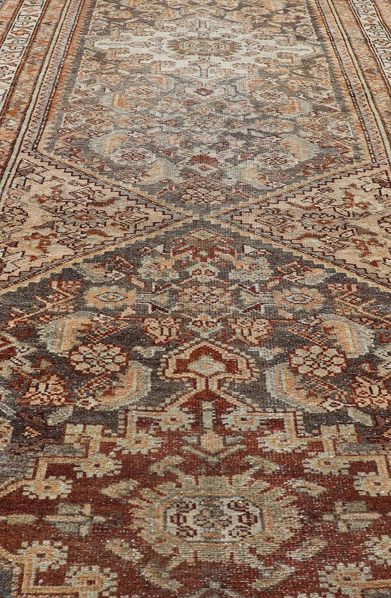 Antique Persian Malayer Runner with All - Over Sub - Geometric Medallion Design Antique Malayer Runner, rug EMB - 9607 - P13511, country of origin / type: Persian / Malayer, circa Early - 20th Century. Measures: 3'1 x 13'0. - Keivan Woven ArtsEMB - 9607 - P13511 - 15655Rug