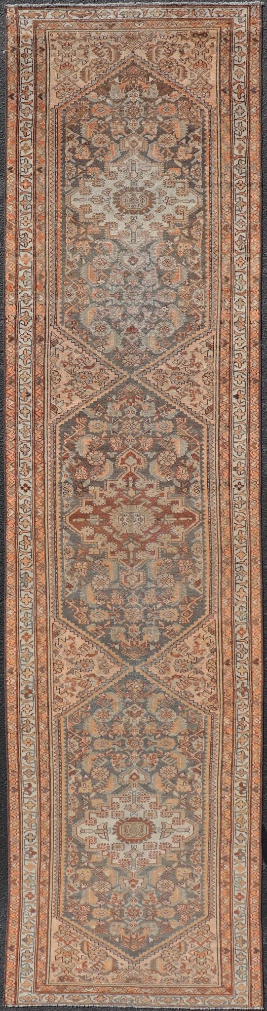 Antique Persian Malayer Runner with All - Over Sub - Geometric Medallion Design Antique Malayer Runner, rug EMB - 9607 - P13511, country of origin / type: Persian / Malayer, circa Early - 20th Century. Measures: 3'1 x 13'0. - Keivan Woven ArtsEMB - 9607 - P13511 - 15655Rug