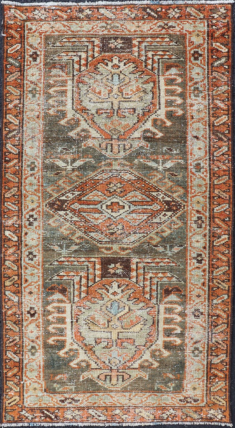 Small Antique Persian Karadjeh Rug with All - Over Sub - Geometric Medallion Design Antique Karadjeh Rug Rug with All - Over Sub - Geometric Medallion Design, Keivan Woven Arts / rug EMB - 9611 - P13854, country of origin / type: Persian / Karadjeh, circa E... - Keivan Woven ArtsEMB - 9611 - P13854 - 16504Rug