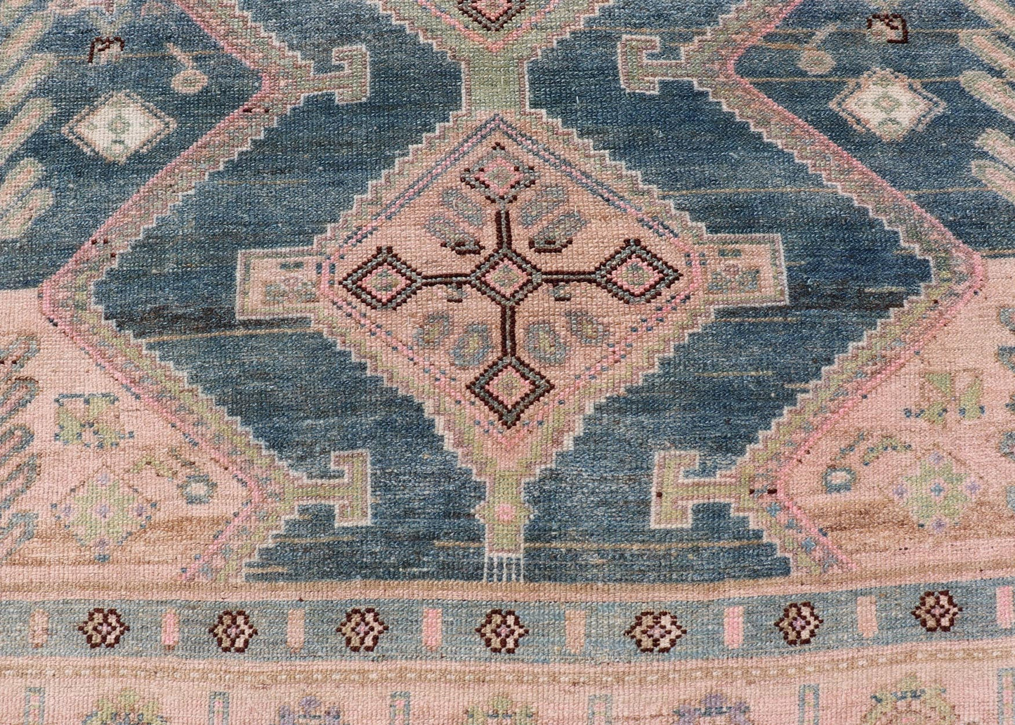 Antique Gallery Kurdish Rug in Wool with Sub - Geometric Design This antique Persian Kurdish rug has been hand - knotted in wool and features an all - over, sub - geometric medallion design rendered in multicolor. A complementary, multi - tiered border e... - Keivan Woven ArtsEMB - 9621 - P13536 - 15971Rug