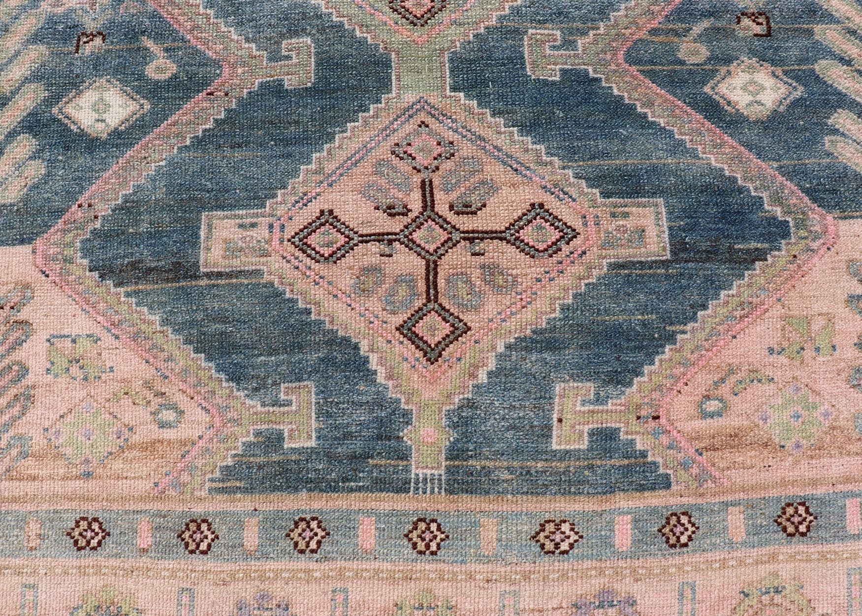 Antique Gallery Kurdish Rug in Wool with Sub - Geometric Design This antique Persian Kurdish rug has been hand - knotted in wool and features an all - over, sub - geometric medallion design rendered in multicolor. A complementary, multi - tiered border e... - Keivan Woven ArtsEMB - 9621 - P13536 - 15971Rug