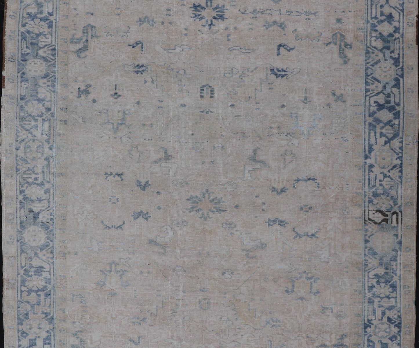 Antique Persian Heriz Rug with Sub - Geometric Design in Cream and Blue Antique Heriz Rug in blue and creams with all over design. Keivan Woven Arts / rug EMB - 9622 - P13579, country of origin / type: Persian / Heriz, circa Early - 20th Century. ... - Keivan Woven ArtsEMB - 9622 - P13579 - 15977Rug