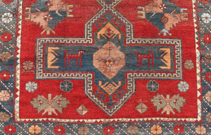 Measures: 5'1 x 7'3 Antique Caucasian Kazak Rug with Sub - Geometric Large Tribal Medallions Design. Keivan Woven Arts / rug EMB - 9624 - 13568, country of origin / type: Caucasus / Kazak, circa Late - 19th Century. Antique Caucasian Kazak Rug with Sub - Geo... - Keivan Woven ArtsEMB - 9624 - 13568 - 15983Rug