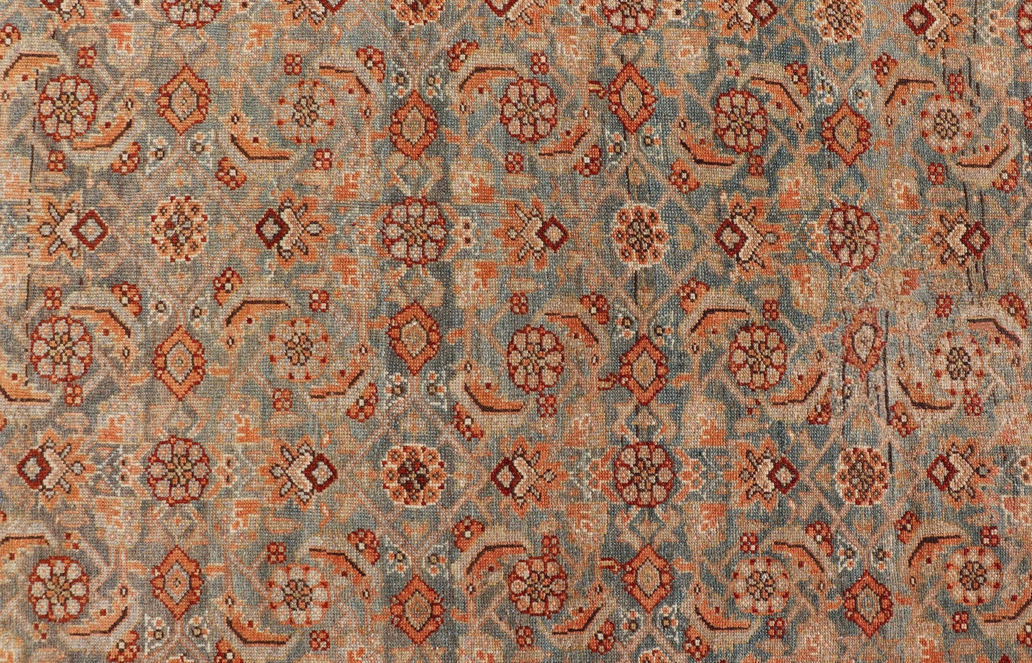 Antique Kurdish Gallery Rug With All - Over Geometric Design Measures: 5'8 x 14'0 This antique Persian Kurdish gallery rug is filled with eccentric colors and details. The multi - tiered border features nature motifs rendered in the same col... - Keivan Woven ArtsEMB - 9626 - P13879 - 15995Rug