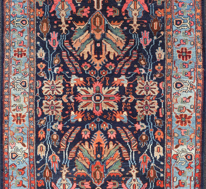 Antique Hand Knotted Persain Nahavand Rug with All - Over Sub - Geometric Design This absolutely stunning Antique Nahavand (circa 1920s) features a symmetrical sub - geometric design rendered in shades of Reds, Blues, Greens, Cream and Coral set upon... - Keivan Woven ArtsEMB - 9640 - P13866 - 16049Rug