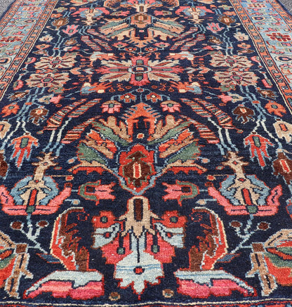 Antique Hand Knotted Persain Nahavand Rug with All - Over Sub - Geometric Design This absolutely stunning Antique Nahavand (circa 1920s) features a symmetrical sub - geometric design rendered in shades of Reds, Blues, Greens, Cream and Coral set upon... - Keivan Woven ArtsEMB - 9640 - P13866 - 16049Rug