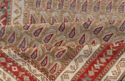 Antique Malayer Runner with All - Over Paisley Design in Red, Brown, and Blue Measures 3'4 x 7'4 This antique Persian Malayer features the world - renowned paisley design atop a field of camel brown. The paisleys are small and cover the ... - Keivan Woven ArtsEMB - 9642 - P13851 - 16061Rug