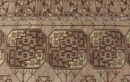 Hand - Knotted Turkomen Ersari Rug in Wool with Repeating Sub - Geometric Gul Design This Turkomen Ersari rug has been hand - knotted in the finest wool. The rug features a repeating Gul design throughout the entirety of the rug, enclosed within a co... - Keivan Woven ArtsEMB - 9649 - P13543 - 16103Rug