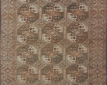 Hand - Knotted Turkomen Ersari Rug in Wool with All - Over Sub - Geometric Gul Design This Ersari rug has been hand - knotted in the finest wool. The rug features an all - over sub - geometric repeating Gul design throughout the entirety of the rug, enclos... - Keivan Woven ArtsEMB - 9650 - P13544 - 16109Rug