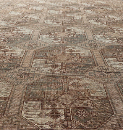 Hand - Knotted Turkomen Ersari Rug in Wool with All - Over Sub - Geometric Gul Design This Ersari rug has been hand - knotted in the finest wool. The rug features an all - over sub - geometric repeating Gul design throughout the entirety of the rug, enclos... - Keivan Woven ArtsEMB - 9650 - P13544 - 16109Rug