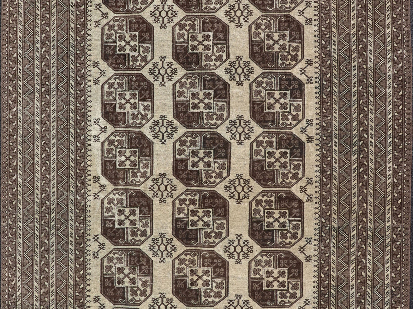 Vintage Turkomen Ersari Rug in Wool with All - Over Repeating Gul Design Hand - Knotted Ersari Rug with All - Over Sub - Geometric Repeating Gul Design, Keivan Woven Arts; rug EMB - 9652 - P13542, country of origin / type: Turkestan / Ersari, circa 1940s. ... - Keivan Woven ArtsEMB - 9652 - P13542 - 16121Rug