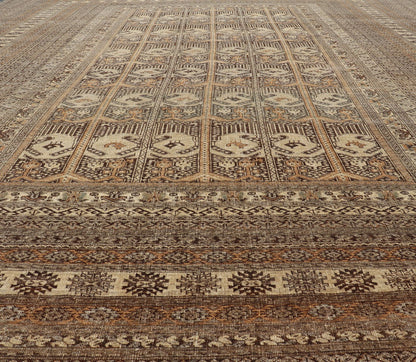 Hand - Knotted Turkomen Ersari Rug in Wool with All - Over Tribal Beluch Design This Ersari rug has been hand - knotted in the finest wool. The rug features a repeating derivative of a tribal beluch design throughout the entirety of the rug, enclose... - Keivan Woven ArtsEMB - 9655 - P13594 - 16133Rug
