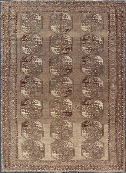 Hand - Knotted Turkomen Ersari Rug in Wool with Sub - Geometric Repeating Gul Design This Ersari rug has been hand - knotted in the finest wool. The rug features a sub - geometric repeating Gul design throughout the entirety of the rug, enclosed within... - Keivan Woven ArtsEMB - 9658 - P13539 - 16151Rug