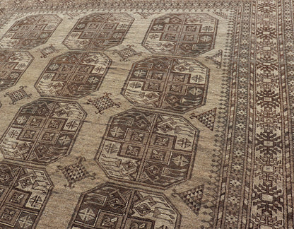 Hand - Knotted Turkomen Ersari Rug in Wool with All - Over Repeating Gul Design This Ersari rug has been hand - knotted in the finest wool. The rug features an all - over repeating Gul design throughout the entirety of the rug, enclosed within a comple... - Keivan Woven ArtsEMB - 9659 - P13591 - 16157Rug