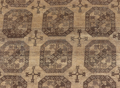 Vintage Turkomen Ersari Rug with Gul Design in Brown, Gray, Tan & Sand Colors Square shape Vintage Turkomen Ersari Rug with Gul Design in Brown, Gray, Tan & Sand Colors. Keivan Woven Arts; rug EMB - 9660 - P13538, country of origin / type: Turkestan... - Keivan Woven ArtsEMB - 9660 - P13538 - 16163Rug