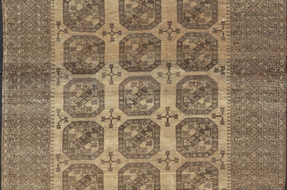 Vintage Turkomen Ersari Rug with Gul Design in Brown, Gray, Tan & Sand Colors Square shape Vintage Turkomen Ersari Rug with Gul Design in Brown, Gray, Tan & Sand Colors. Keivan Woven Arts; rug EMB - 9660 - P13538, country of origin / type: Turkestan... - Keivan Woven ArtsEMB - 9660 - P13538 - 16163Rug