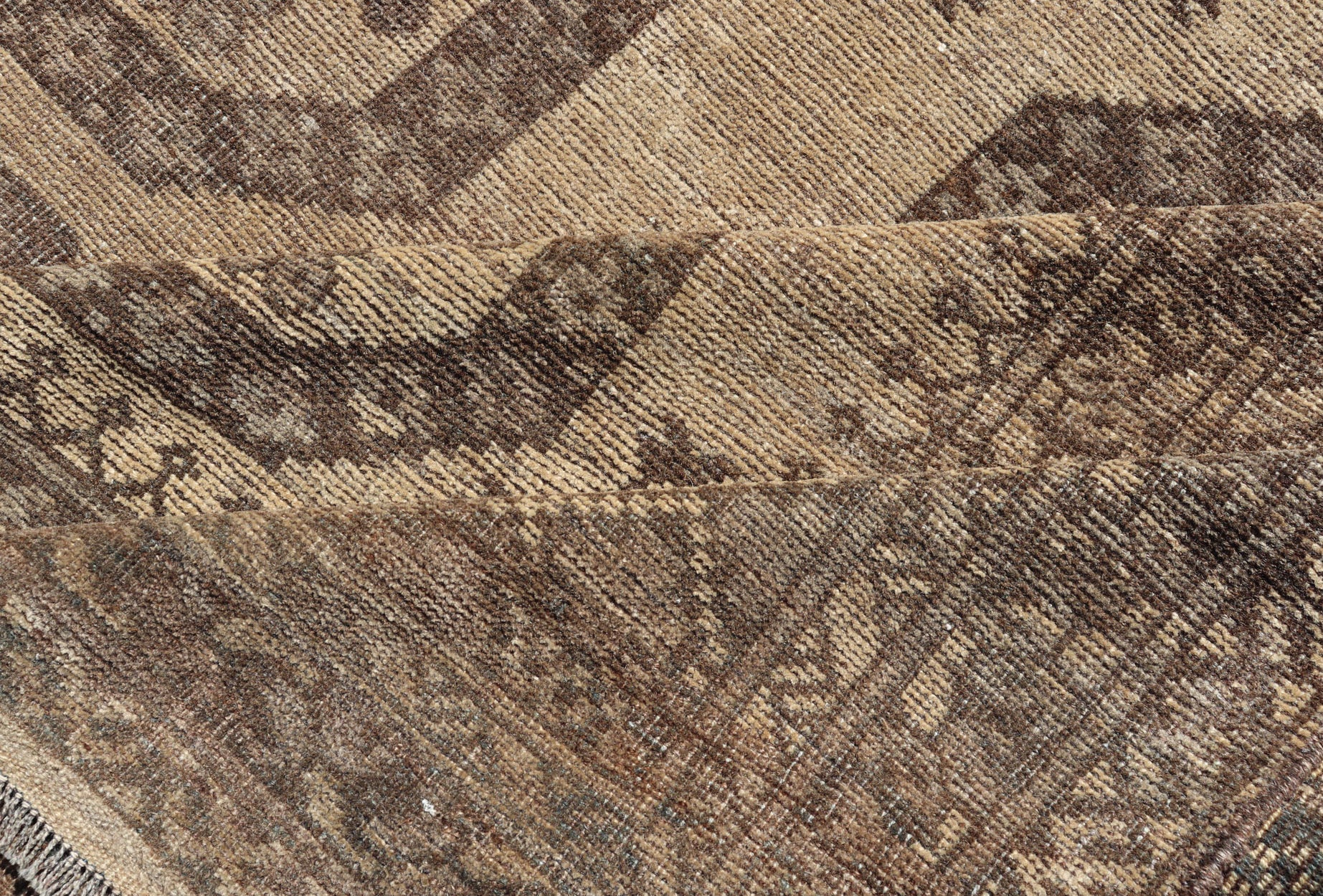 Vintage Turkomen Ersari Rug with Gul Design in Brown, Gray, Tan & Sand Colors Square shape Vintage Turkomen Ersari Rug with Gul Design in Brown, Gray, Tan & Sand Colors. Keivan Woven Arts; rug EMB - 9660 - P13538, country of origin / type: Turkestan... - Keivan Woven ArtsEMB - 9660 - P13538 - 16163Rug